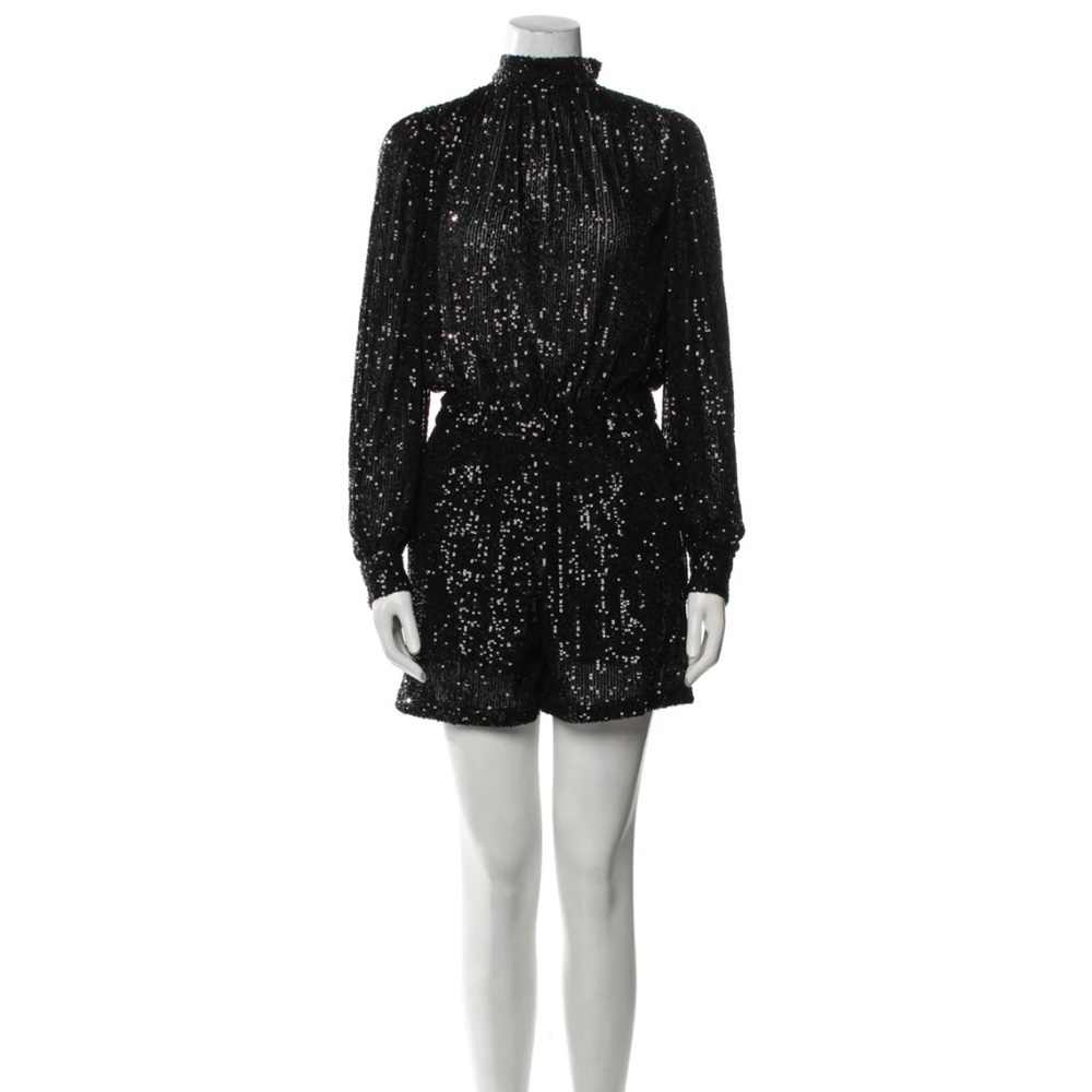 Maje Black Sequin Romper